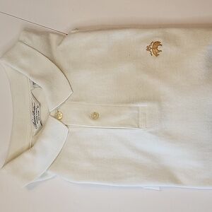Brooks Brothers Ivory Polo with Embroidered Fleece Logo. Golf Shirt. Regular Fit
